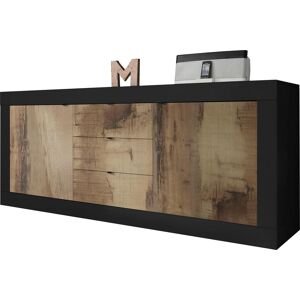 Sideboard HOME AFFAIRE "Basic Breite 210 cm, Kommode 2 Türen, 3 Schubkästen, Anrichte", schwarz (schwarz matt, pero), B:210cm H:86cm T:43cm, Sideboards, Sideboard, Metallgriff, moderne Rahmenoptik, viel Stauraum, Farbauswahl Sideboard HOME AFFAIRE "Basic Breite 210 cm, Kommode 2 Türen, 3 Schubkästen, Anrichte", schwarz (schwarz matt, pero), B:210cm H:86cm T:43cm, Sideboards, Sideboard, Metallgriff, moderne Rahmenoptik, viel Stauraum, Farbauswahl