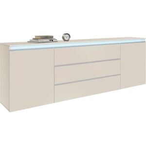 Sideboard HOME AFFAIRE "Magic, Kommode, Schrank, Stauraumschrank", kaschmir matt, B:240cm H:81cm T:40cm, Sideboards, Sideboard, Hochwertiger Aluminiumgriff, 2 Türen, 3 Schubkästen,B/T/H 240×40×81 cm Sideboard HOME AFFAIRE "Magic, Kommode, Schrank, Stauraumschrank", kaschmir matt, B:240cm H:81cm T:40cm, Sideboards, Sideboard, Hochwertiger Aluminiumgriff, 2 Türen, 3 Schubkästen,B/T/H 240×40×81 cm