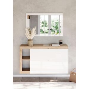 Schuhschrank HOME AFFAIRE "Hamburg Breite 133 cm, Schuhkipper, 2 Klappen, hängend o. stehend", weiss (weiß, eiche cadiz nb), B:133cm H:77cm T:28cm, Schränke, Schuhschrank, Schuhkommode schmal, dekorativer Rahmen- 2 Ablagefächer, Metallgriffe Schuhschrank HOME AFFAIRE "Hamburg Breite 133 cm, Schuhkipper, 2 Klappen, hängend o. stehend", weiss (weiß, eiche cadiz nb), B:133cm H:77cm T:28cm, Schränke, Schuhschrank, Schuhkommode schmal, dekorativer Rahmen- 2 Ablagefächer, Metallgriffe