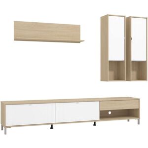 Wohnwand HOME AFFAIRE "Cambridge Anbauwand, Wohnkombination, Wohnzimmer-Set", beige (opaque weiß, harbour oak hell), B:234cm H:176cm T:40cm, Holzwerkstoff, MDF, Metall, Kastenmöbel-Sets, Wohnwand, Zwei Arten der Wandmontage. TV-Board Breite: 233,8 cm Wohnwand HOME AFFAIRE "Cambridge Anbauwand, Wohnkombination, Wohnzimmer-Set", beige (opaque weiß, harbour oak hell), B:234cm H:176cm T:40cm, Holzwerkstoff, MDF, Metall, Kastenmöbel-Sets, Wohnwand, Zwei Arten der Wandmontage. TV-Board Breite: 233,8 cm