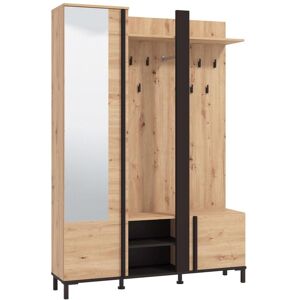 Kompaktgarderobe HOME AFFAIRE "Nino Flurgarderobe, Dielenschrank, Flurmöbel, Garderobe, Breite 135 cm", artisan eiche, B:134,5cm H:192,5cm T:34,5cm, FSC-zertifizierter Holzwerkstoff, Schränke, Kompaktgarderobe, Schuhschrank, Spiegel, Haken, viel Stauraum, Kompaktgarderobe HOME AFFAIRE "Nino Flurgarderobe, Dielenschrank, Flurmöbel, Garderobe, Breite 135 cm", artisan eiche, B:134,5cm H:192,5cm T:34,5cm, FSC-zertifizierter Holzwerkstoff, Schränke, Kompaktgarderobe, Schuhschrank, Spiegel, Haken, viel Stauraum,
