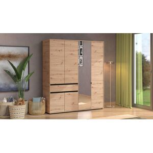 Kleiderschrank INOSIGN "Corbett, grifflose Optik, FSC-zertifziert, Made in Europe", braun (artisan eiche), B:182,5cm H:211cm T:54,5cm, FSC-zertifizierter Holzwerkstoff, Schränke, Kleiderschrank, mit Spiegel, 1 Schublade und Innenausstattung Kleiderschrank INOSIGN "Corbett, grifflose Optik, FSC-zertifziert, Made in Europe", braun (artisan eiche), B:182,5cm H:211cm T:54,5cm, FSC-zertifizierter Holzwerkstoff, Schränke, Kleiderschrank, mit Spiegel, 1 Schublade und Innenausstattung