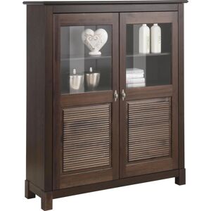 Highboard GOODPRODUCT "Rauna", braun (dunkelbraun), B:111,6cm H:135,7cm T:38cm, Sideboards, Highboard, Vitrine, Breite 111,6 cm, aus massiver Kiefer Highboard GOODPRODUCT "Rauna", braun (dunkelbraun), B:111,6cm H:135,7cm T:38cm, Sideboards, Highboard, Vitrine, Breite 111,6 cm, aus massiver Kiefer