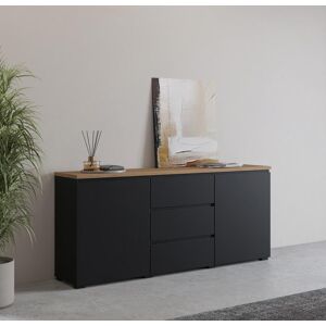 Sideboard GOODPRODUCT "Modo, Breite 150 cm, moderne grifflose Kommode 2Türen/3 SK", schwarz, eiche mauvella, schwarz, B:150cm H:68cm T:34,5cm, Sideboards, Sideboard, Schubladenkommode mit viel Stauraum, Einlegeböden verstellbar Sideboard GOODPRODUCT "Modo, Breite 150 cm, moderne grifflose Kommode 2Türen/3 SK", schwarz, eiche mauvella, schwarz, B:150cm H:68cm T:34,5cm, Sideboards, Sideboard, Schubladenkommode mit viel Stauraum, Einlegeböden verstellbar