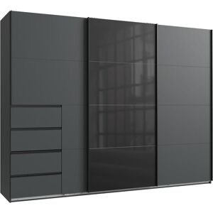 Schwebetürenschrank WIMEX "Bali in den Breiten 180cm, 225cm & 270cm, Schrank mit Glaselement", grafit, glas schwarz, griffe schwarz, B:270cm H:208cm T:64cm, Holzwerkstoff, Schränke, Schwebetürenschrank, Kleiderschrank erhältlich in den Farben; grafit und Schwebetürenschrank WIMEX "Bali in den Breiten 180cm, 225cm & 270cm, Schrank mit Glaselement", grafit, glas schwarz, griffe schwarz, B:270cm H:208cm T:64cm, Holzwerkstoff, Schränke, Schwebetürenschrank, Kleiderschrank erhältlich in den Farben; grafit und
