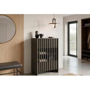 Mehrzweckschrank HOME AFFAIRE "MURET, multifunktionale Kommode, 4 Fächer und 2 Türen, Lamellenfronten", grau (graphit), B:60cm H:87cm T:35,4cm, Melamin, Schränke, Mehrzweckschrank, Kommode mit viel Stauraum, Masse B/T/H: 60/35,4/87 cm Mehrzweckschrank HOME AFFAIRE "MURET, multifunktionale Kommode, 4 Fächer und 2 Türen, Lamellenfronten", grau (graphit), B:60cm H:87cm T:35,4cm, Melamin, Schränke, Mehrzweckschrank, Kommode mit viel Stauraum, Masse B/T/H: 60/35,4/87 cm