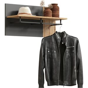 Garderobenpaneel HOME AFFAIRE "Estepona", anthrazit, B:80cm H:40cm T:28cm, Holzwerkstoff, Metall, Garderobenpaneele, Garderobenpaneel, Wandpaneel mit Hutablage und Kleiderstange - (B/T/H) 80/28/40 cm Garderobenpaneel HOME AFFAIRE "Estepona", anthrazit, B:80cm H:40cm T:28cm, Holzwerkstoff, Metall, Garderobenpaneele, Garderobenpaneel, Wandpaneel mit Hutablage und Kleiderstange - (B/T/H) 80/28/40 cm