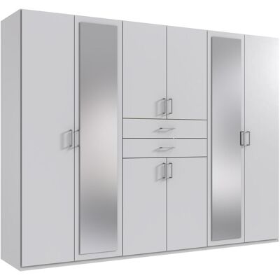 Kleiderschrank WIMEX "Diver Drehtürenschrank mit Spiegel, 180, 225 o. 270cm breit", weiss (weiß, griffe alu), B:270cm H:207cm T:58cm, Schränke, Kleiderschrank, Bestseller Schlafzimmerschrank wahlweise 3 Innenausstattungen Kleiderschrank WIMEX "Diver Drehtürenschrank mit Spiegel, 180, 225 o. 270cm breit", weiss (weiß, griffe alu), B:270cm H:207cm T:58cm, Schränke, Kleiderschrank, Bestseller Schlafzimmerschrank wahlweise 3 Innenausstattungen