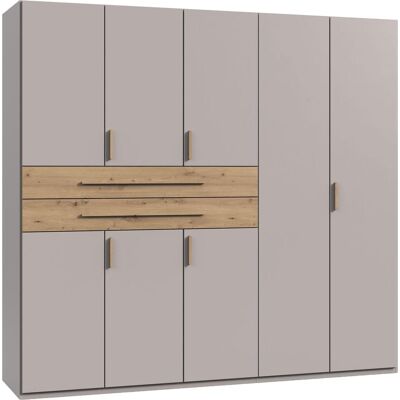 Drehtürenschrank WIMEX "Digit Kleiderschrank wahlweise mit oder ohne Spiegel", grau (kaschmir, absetzung und griffe artisan eiche nachbildung), B:225cm H:208cm T:58cm, Holzwerkstoff, Schränke, Drehtürenschrank, erhältlich in den Breiten 225cm oder 270cm ( Drehtürenschrank WIMEX "Digit Kleiderschrank wahlweise mit oder ohne Spiegel", grau (kaschmir, absetzung und griffe artisan eiche nachbildung), B:225cm H:208cm T:58cm, Holzwerkstoff, Schränke, Drehtürenschrank, erhältlich in den Breiten 225cm oder 270cm (
