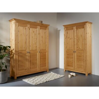 Schuhschrank GOODPRODUCT "Rauna", beige (natur), B:113cm H:194cm T:39cm, Massivholz, Schränke, Schuhschrank, aus massiver Kiefer, viel Stauraum Schuhschrank GOODPRODUCT "Rauna", beige (natur), B:113cm H:194cm T:39cm, Massivholz, Schränke, Schuhschrank, aus massiver Kiefer, viel Stauraum