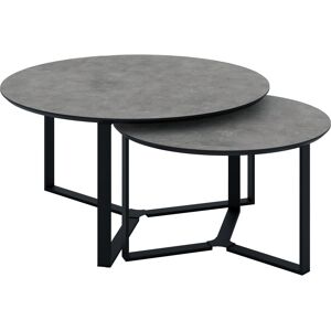 Couchtisch HELA "MASSA", betonoptik dunkel, schwarz, schwarz, betonoptik dunkel, B/H/T: 45cm, Betonoptik dunkel/Schwarz, Tische, Couchtisch, 2er Set, Gestell rechteckig, Melamin mit Schweizer Kante Couchtisch HELA "MASSA", betonoptik dunkel, schwarz, schwarz, betonoptik dunkel, B/H/T: 45cm, Betonoptik dunkel/Schwarz, Tische, Couchtisch, 2er Set, Gestell rechteckig, Melamin mit Schweizer Kante