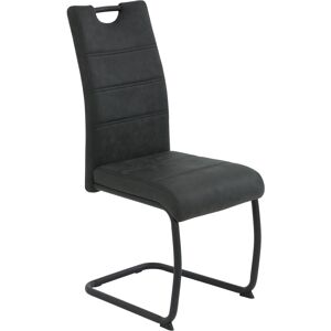 Freischwinger HELA "DUNJA", schwarz (vintage anthrazit, schwarz, schwarz, vintage anthrazit), B:43cm H:98cm T:58cm, 100% Polyester, Stühle, Freischwinger, Schwingstuhl; Vintage Optik; mit Griff; Rundrohrgestell Freischwinger HELA "DUNJA", schwarz (vintage anthrazit, schwarz, schwarz, vintage anthrazit), B:43cm H:98cm T:58cm, 100% Polyester, Stühle, Freischwinger, Schwingstuhl; Vintage Optik; mit Griff; Rundrohrgestell