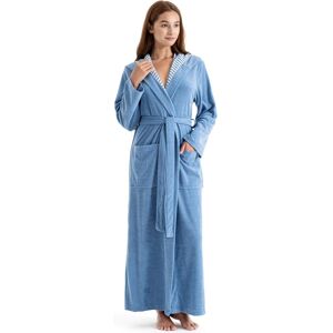 Damenbademantel KANGAROOS "Dalia, ideal für Sauna & Spa, Standardlänge & Überlänge" Gr. M, blau, L:135cm, Leichtfrottier, Hausmäntel, Damenbademantel, Uni-Farben mit Streifen, Taschen, leicht, XS-3XL, auch in extra lang Damenbademantel KANGAROOS "Dalia, ideal für Sauna & Spa, Standardlänge & Überlänge" Gr. M, blau, L:135cm, Leichtfrottier, Hausmäntel, Damenbademantel, Uni-Farben mit Streifen, Taschen, leicht, XS-3XL, auch in extra lang