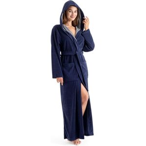 Damenbademantel KANGAROOS "Dalia, ideal für Sauna & Spa, Standardlänge & Überlänge" Gr. XL, blau (marine), L:140cm, Leichtfrottier, Hausmäntel, Damenbademantel, Uni-Farben mit Streifen, Taschen, leicht, XS-3XL, auch in extra lang Damenbademantel KANGAROOS "Dalia, ideal für Sauna & Spa, Standardlänge & Überlänge" Gr. XL, blau (marine), L:140cm, Leichtfrottier, Hausmäntel, Damenbademantel, Uni-Farben mit Streifen, Taschen, leicht, XS-3XL, auch in extra lang