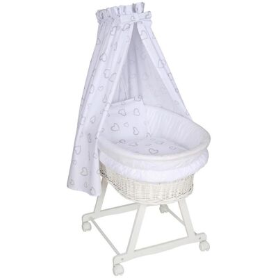 My Baby Lou Stubenwagen-Komplettset , Weiss , Holz, Textil , 5-teilig , Kernbuche , Hartholz , Herz , Füllung: Fleece , 60x73x91 cm , Made in EU , Baby- und Kindermöbel, Babyzimmer, Babybett, Stubenwagen & Babywiegen My Baby Lou Stubenwagen-Komplettset , Weiss , Holz, Textil , 5-teilig , Kernbuche , Hartholz , Herz , Füllung: Fleece , 60x73x91 cm , Made in EU , Baby- und Kindermöbel, Babyzimmer, Babybett, Stubenwagen & Babywiegen