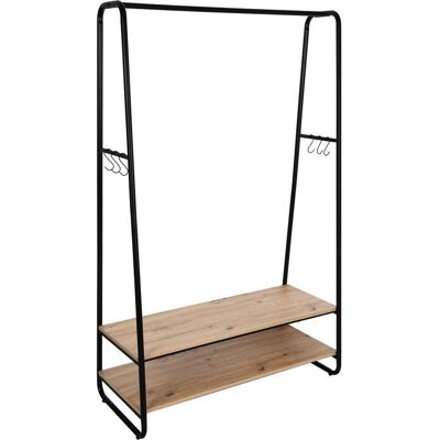 Xora Garderobenständer , Naturfarben, Schwarz , Metall, Holzwerkstoff , 100x160x45 cm , Schuhablage, Hutablage, standfeste Füsse, Jackenhalter , Garderobe, Garderobenständer Xora Garderobenständer , Naturfarben, Schwarz , Metall, Holzwerkstoff , 100x160x45 cm , Schuhablage, Hutablage, standfeste Füsse, Jackenhalter , Garderobe, Garderobenständer