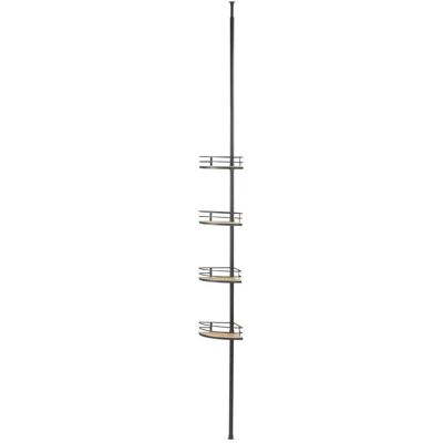 Wenko Duschregal , Naturfarben, Schwarz , Metall , rund , 31x65-275x20 cm , höhenverstellbar, ausziehbar , Badaccessoires Wenko Duschregal , Naturfarben, Schwarz , Metall , rund , 31x65-275x20 cm , höhenverstellbar, ausziehbar , Badaccessoires