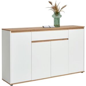 Carryhome Sideboard , Weiss, Eiche Artisan , Holzwerkstoff , 5 Fächer , 1 Schublade(n) Schubladen , 160x93x38 cm , stehend , Kleinmöbel, Kommoden, Sideboards Carryhome Sideboard , Weiss, Eiche Artisan , Holzwerkstoff , 5 Fächer , 1 Schublade(n) Schubladen , 160x93x38 cm , stehend , Kleinmöbel, Kommoden, Sideboards