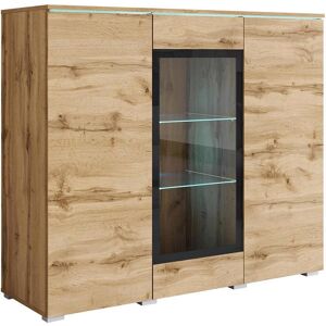 P & B Highboard , Eiche Wotan , Holzwerkstoff , 9 Fächer , kaltweiss , 120x103.3x39.5 cm , FSC , stehend, Beleuchtung , Kleinmöbel, Kommoden, Highboards P & B Highboard , Eiche Wotan , Holzwerkstoff , 9 Fächer , kaltweiss , 120x103.3x39.5 cm , FSC , stehend, Beleuchtung , Kleinmöbel, Kommoden, Highboards