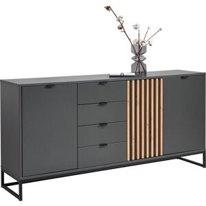 Voleo Sideboard , Graphitfarben, Eiche Artisan , Metall , 3 Fächer , 4 Schublade(n) Schubladen , 177.1x85.4x40 cm , FSC MIX , Beimöbel erhältlich , Kleinmöbel, Kommoden, Sideboards Voleo Sideboard , Graphitfarben, Eiche Artisan , Metall , 3 Fächer , 4 Schublade(n) Schubladen , 177.1x85.4x40 cm , FSC MIX , Beimöbel erhältlich , Kleinmöbel, Kommoden, Sideboards
