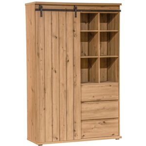 Landscape Highboard , Schwarz, Eichefarben , Kunststoff , 8 Fächer , 3 Schublade(n) Schubladen , 120x182x43 cm , Bsci , Kleinmöbel, Kommoden, Highboards Landscape Highboard , Schwarz, Eichefarben , Kunststoff , 8 Fächer , 3 Schublade(n) Schubladen , 120x182x43 cm , Bsci , Kleinmöbel, Kommoden, Highboards