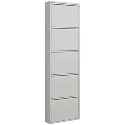 Carryhome Weißer Schuhschrank - 5 Regale, 50/169,5/15 cm - Schuhaufbewahrung Carryhome Weißer Schuhschrank - 5 Regale, 50/169,5/15 cm - Schuhaufbewahrung