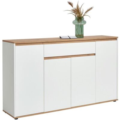 Carryhome Sideboard , Weiss, Eiche Artisan , Holzwerkstoff , 5 Fächer , 1 Schublade(n) Schubladen , 160x93x38 cm , stehend , Kleinmöbel, Kommoden, Sideboards Carryhome Sideboard , Weiss, Eiche Artisan , Holzwerkstoff , 5 Fächer , 1 Schublade(n) Schubladen , 160x93x38 cm , stehend , Kleinmöbel, Kommoden, Sideboards