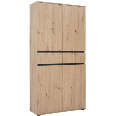 Xora Mehrzweckschrank , Anthrazit, Eiche Artisan , Kunststoff , 8 Fächer , 2 Schublade(n) Schubladen , 100x200x37 cm , stehend , Garderobe, Garderobenschränke Xora Mehrzweckschrank , Anthrazit, Eiche Artisan , Kunststoff , 8 Fächer , 2 Schublade(n) Schubladen , 100x200x37 cm , stehend , Garderobe, Garderobenschränke
