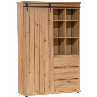 Landscape Highboard , Schwarz, Eichefarben , Kunststoff , 8 Fächer , 3 Schublade(n) Schubladen , 120x182x43 cm , Bsci , Kleinmöbel, Kommoden, Highboards Landscape Highboard , Schwarz, Eichefarben , Kunststoff , 8 Fächer , 3 Schublade(n) Schubladen , 120x182x43 cm , Bsci , Kleinmöbel, Kommoden, Highboards
