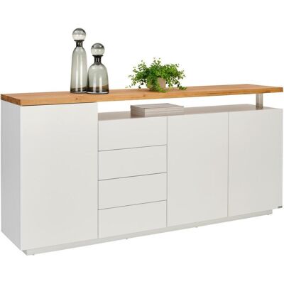 Novel Sideboard , Weiss, Eichefarben , Holz, Holzwerkstoff , Eiche , vollmassiv , 6 Fächer , 4 Schublade(n) Schubladen , 196x92x41.5 cm , Bsci , Typenauswahl, stehend , Kleinmöbel, Kommoden, Sideboards Novel Sideboard , Weiss, Eichefarben , Holz, Holzwerkstoff , Eiche , vollmassiv , 6 Fächer , 4 Schublade(n) Schubladen , 196x92x41.5 cm , Bsci , Typenauswahl, stehend , Kleinmöbel, Kommoden, Sideboards