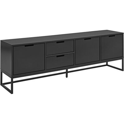 Novel Lowboard , Grau, Schwarz , Metall, Holzwerkstoff , 2 Schublade(n) Schubladen , 180x58x40 cm , Bsci , Beimöbel erhältlich, stehend , Wohnzimmer, TV Möbel, Lowboards, Lowboards stehend Novel Lowboard , Grau, Schwarz , Metall, Holzwerkstoff , 2 Schublade(n) Schubladen , 180x58x40 cm , Bsci , Beimöbel erhältlich, stehend , Wohnzimmer, TV Möbel, Lowboards, Lowboards stehend