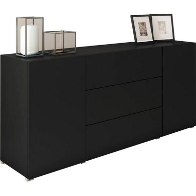 P & B Sideboard , Schwarz , Kunststoff , 4 Fächer , 3 Schublade(n) Schubladen , 150x68x38.5 cm , FSC , stehend, spiegelbildliche Montage möglich , Kleinmöbel, Kommoden, Sideboards P & B Sideboard , Schwarz , Kunststoff , 4 Fächer , 3 Schublade(n) Schubladen , 150x68x38.5 cm , FSC , stehend, spiegelbildliche Montage möglich , Kleinmöbel, Kommoden, Sideboards