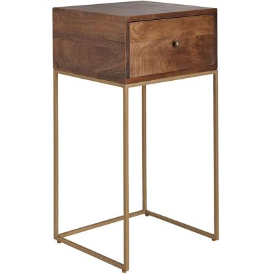 Mid.you Nachttisch , Braun , Metall , Mangoholz , massiv , 1 Schublade(n) Schubladen , 40x76x35 cm , Schlafzimmer, Nachttische Mid.you Nachttisch , Braun , Metall , Mangoholz , massiv , 1 Schublade(n) Schubladen , 40x76x35 cm , Schlafzimmer, Nachttische