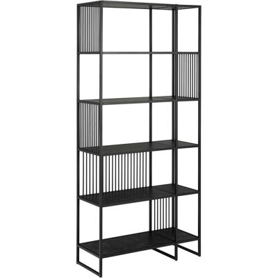 Mid.you Regal , Schwarz , Metall, Holzwerkstoff , 5 Fächer , 85x185x35 cm , Wohnzimmer, Regale, Bücherregale Mid.you Regal , Schwarz , Metall, Holzwerkstoff , 5 Fächer , 85x185x35 cm , Wohnzimmer, Regale, Bücherregale