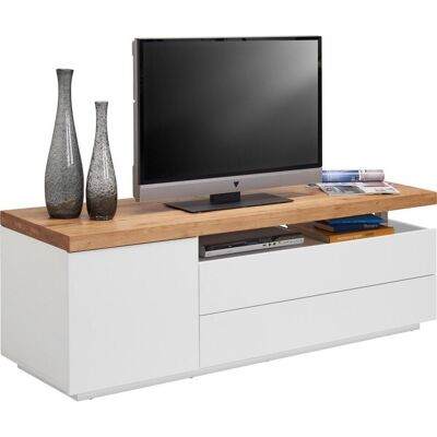 Novel Lowboard , Weiss, Eichefarben , Holz, Holzwerkstoff , Eiche , vollmassiv , 2 Schublade(n) Schubladen , 160x53.5x41.5 cm , Bsci , stehend , Wohnzimmer, TV Möbel, Lowboards, Lowboards stehend Novel Lowboard , Weiss, Eichefarben , Holz, Holzwerkstoff , Eiche , vollmassiv , 2 Schublade(n) Schubladen , 160x53.5x41.5 cm , Bsci , stehend , Wohnzimmer, TV Möbel, Lowboards, Lowboards stehend