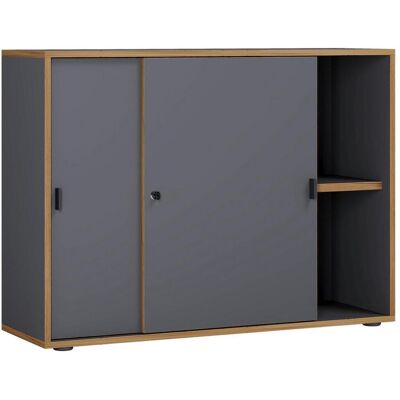 P & B Aktenschrank , Anthrazit, Honigeiche , Holzwerkstoff , 1 Fächer , 100x74x37 cm , abschliessbar , Büromöbel, Aktenschränke P & B Aktenschrank , Anthrazit, Honigeiche , Holzwerkstoff , 1 Fächer , 100x74x37 cm , abschliessbar , Büromöbel, Aktenschränke