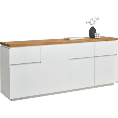 Novel Sideboard , Weiss, Eichefarben , Holz, Holzwerkstoff , Eiche , vollmassiv , 4 Fächer , 3 Schublade(n) Schubladen , 195x82x42 cm , Bsci , Typenauswahl, stehend , Kleinmöbel, Kommoden, Sideboards Novel Sideboard , Weiss, Eichefarben , Holz, Holzwerkstoff , Eiche , vollmassiv , 4 Fächer , 3 Schublade(n) Schubladen , 195x82x42 cm , Bsci , Typenauswahl, stehend , Kleinmöbel, Kommoden, Sideboards