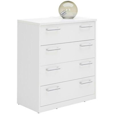 Xora Weiße Kommode - 4 Schubladen - 72x84x36 cm Xora Weiße Kommode - 4 Schubladen - 72x84x36 cm