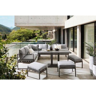 Ambia Garden Lounge-Set - 6-teiliges Outdoor-Ess-Set - Stahl & Textil - 193/244 cm Ambia Garden Lounge-Set - 6-teiliges Outdoor-Ess-Set - Stahl & Textil - 193/244 cm