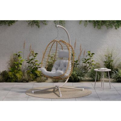 Ambia Garden Hängesessel , Naturfarben, Hellgrau, Beige , Metall, Kunststoff, Textil , Füllung: Polyester,Polyester , 100x186x111 cm , Gartenmöbel, Hängesessel Ambia Garden Hängesessel , Naturfarben, Hellgrau, Beige , Metall, Kunststoff, Textil , Füllung: Polyester,Polyester , 100x186x111 cm , Gartenmöbel, Hängesessel