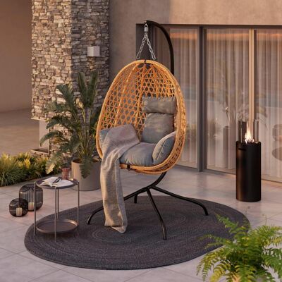 Ambia Garden Hängesessel , Grau, Naturfarben, Schwarz , Metall, Kunststoff, Textil , Füllung: Polyester,Polyester , 105x198x104 cm , Rückenlehne umklappbar , Gartenmöbel, Hängesessel Ambia Garden Hängesessel , Grau, Naturfarben, Schwarz , Metall, Kunststoff, Textil , Füllung: Polyester,Polyester , 105x198x104 cm , Rückenlehne umklappbar , Gartenmöbel, Hängesessel