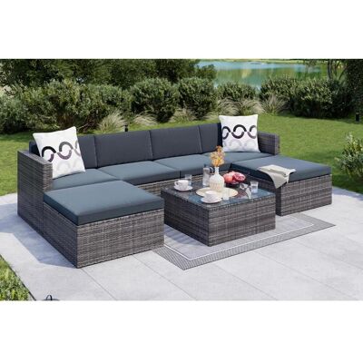 Ambia Garden Loungegarnitur , Grau , Metall , Füllung: Polyester,Polyester , 67x64x75 cm , Tische mit Glasplatte , Gartenmöbel, Loungemöbel, Gartenlounge-Sets Ambia Garden Loungegarnitur , Grau , Metall , Füllung: Polyester,Polyester , 67x64x75 cm , Tische mit Glasplatte , Gartenmöbel, Loungemöbel, Gartenlounge-Sets