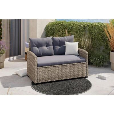 Ambia Garden Gartenbank , Grau, Dunkelgrau , Metall, Kunststoff, Textil , 120x76x67 cm , mit Rückenlehne , Gartenmöbel, Gartenbank Ambia Garden Gartenbank , Grau, Dunkelgrau , Metall, Kunststoff, Textil , 120x76x67 cm , mit Rückenlehne , Gartenmöbel, Gartenbank