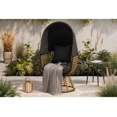 Ambia Garden Gartenmuschel , Naturfarben, Schwarz , Metall, Kunststoff, Textil , Füllung: Fleece , 73x80.5x160 cm , verstellbares Dach , Gartenmöbel, Loungemöbel, Sonneninseln Ambia Garden Gartenmuschel , Naturfarben, Schwarz , Metall, Kunststoff, Textil , Füllung: Fleece , 73x80.5x160 cm , verstellbares Dach , Gartenmöbel, Loungemöbel, Sonneninseln