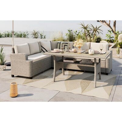 Ambia Garden Dining-Loungeset , Beige , Metall , 233x176 cm , gastro- und objekttauglich, regenabweisend, wetterfest, geeignet für Balkon , Gartenmöbel, Gartengarnituren, Gartenmöbel-Sets Ambia Garden Dining-Loungeset , Beige , Metall , 233x176 cm , gastro- und objekttauglich, regenabweisend, wetterfest, geeignet für Balkon , Gartenmöbel, Gartengarnituren, Gartenmöbel-Sets