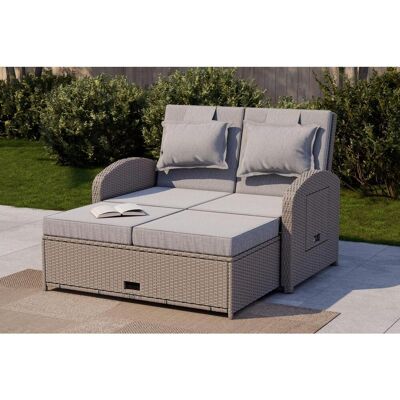 Ambia Garden Loungesofa , Grau , Metall, Kunststoff, Textil , Füllung: Schaumstoff,Baumwolle (recycelt),Schaumstoff , einzeln stellbar , 126x110x95 cm , ausziehbarer Hocker , Gartenmöbel, Loungemöbel, Outdoor-Sofas Ambia Garden Loungesofa , Grau , Metall, Kunststoff, Textil , Füllung: Schaumstoff,Baumwolle (recycelt),Schaumstoff , einzeln stellbar , 126x110x95 cm , ausziehbarer Hocker , Gartenmöbel, Loungemöbel, Outdoor-Sofas