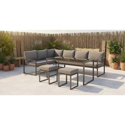 Ambia Garden Dining-Loungeset , Anthrazit, Schwarz , Metall, Glas, Textil , 16-teilig , Füllung: Faserbällchen,Schaumstoff , L-Form , 245x172 cm , Tische mit Glasplatte , Gartenmöbel, Gartengarnituren, Gartenmöbel-Sets Ambia Garden Dining-Loungeset , Anthrazit, Schwarz , Metall, Glas, Textil , 16-teilig , Füllung: Faserbällchen,Schaumstoff , L-Form , 245x172 cm , Tische mit Glasplatte , Gartenmöbel, Gartengarnituren, Gartenmöbel-Sets