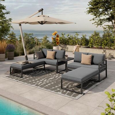 Ambia Garden Lounge-Set - 188/250 cm, anthrazit, grau - Lounge Set Ambia Garden Lounge-Set - 188/250 cm, anthrazit, grau - Lounge Set