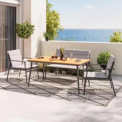 Ambia Garden Gartenmöbel-Set , Grau, Naturfarben, Dunkelgrau , Textil , 7-teilig , Füllung: Polyester , 63.5x82x70 cm , Gartenmöbel, Gartengarnituren, Gartenmöbel-Sets Ambia Garden Gartenmöbel-Set , Grau, Naturfarben, Dunkelgrau , Textil , 7-teilig , Füllung: Polyester , 63.5x82x70 cm , Gartenmöbel, Gartengarnituren, Gartenmöbel-Sets