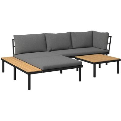 Ambia Garden Loungegarnitur , Grau, Schwarz, Akaziefarben , Holz, Metall, Textil , 3-teilig , Akazie , massiv , Füllung: Schaumstoff,Schaumstoff , Ottomane links, L-Form , 273.5x159 cm , Gartenmöbel, Loungemöbel, Lounge-Serien Ambia Garden Loungegarnitur , Grau, Schwarz, Akaziefarben , Holz, Metall, Textil , 3-teilig , Akazie , massiv , Füllung: Schaumstoff,Schaumstoff , Ottomane links, L-Form , 273.5x159 cm , Gartenmöbel, Loungemöbel, Lounge-Serien